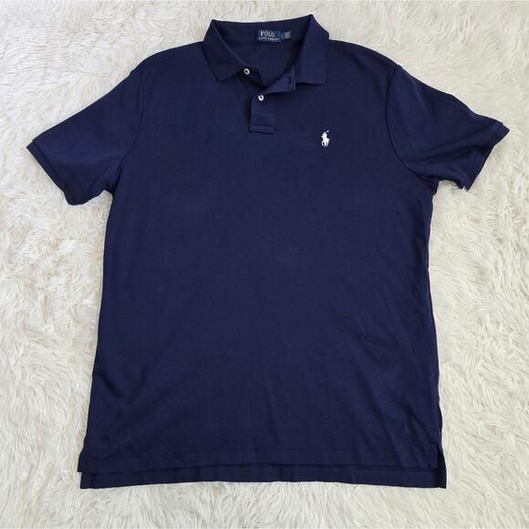 Polo by Ralph Lauren Men's Navy Blue Polo Shirt Large - Picture 10 of 11